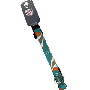 NFL Miami Dolphins Hunter Pet Gear Adjustable Dog Collar Medium NWT